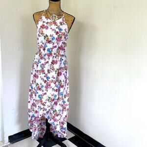 SOPRANO halter spaghetti straps maxi dress floral size MEDIUM - M